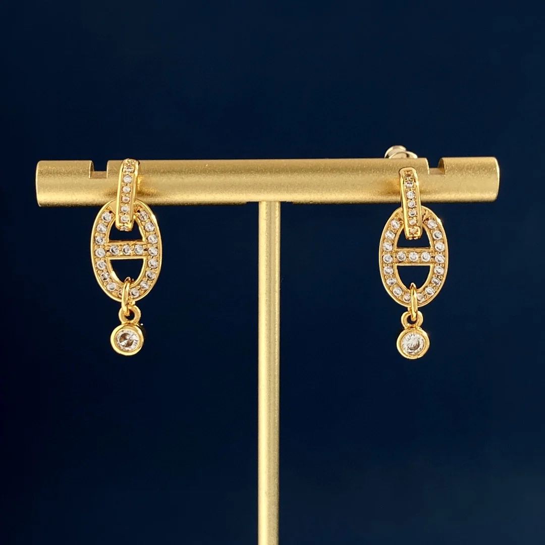 HME008  PM Chaine D'Ancre Enchainee Earrings - ccjewelryacc