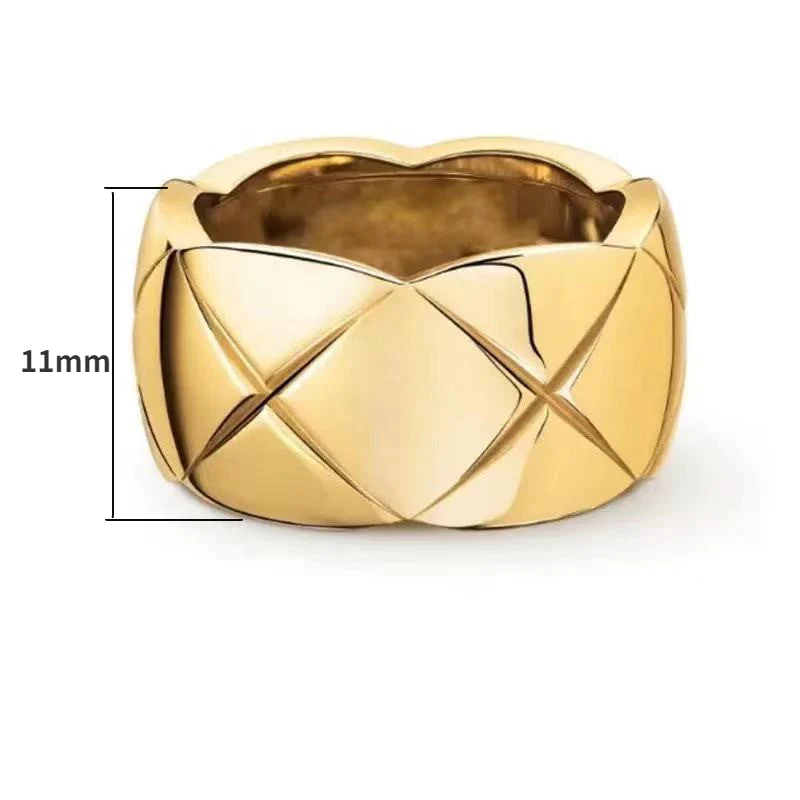 CCR8002C 11mm crush ring S925 Silver 18K Gold plating cc ring - ccjewelryacc