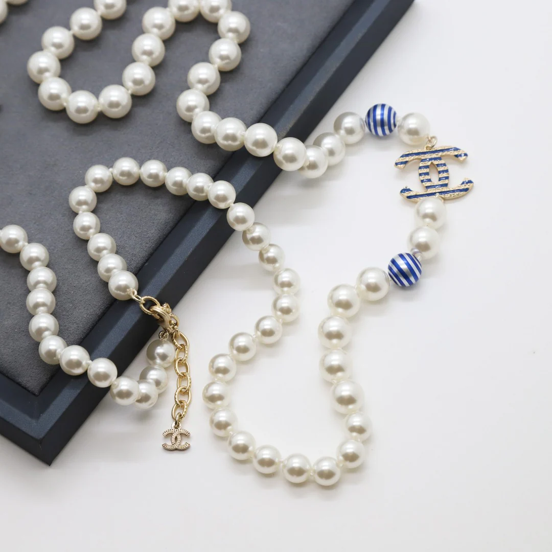 CCL013 High quality CC Pearl Long Chain Necklace Pearl sweater chain - ccjewelryacc