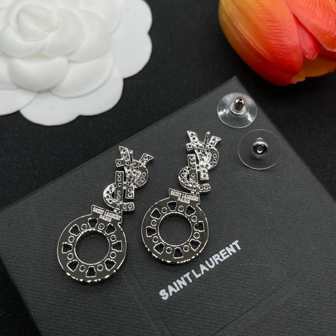 YYE033 Yves crystal stud earring - ccjewelryacc