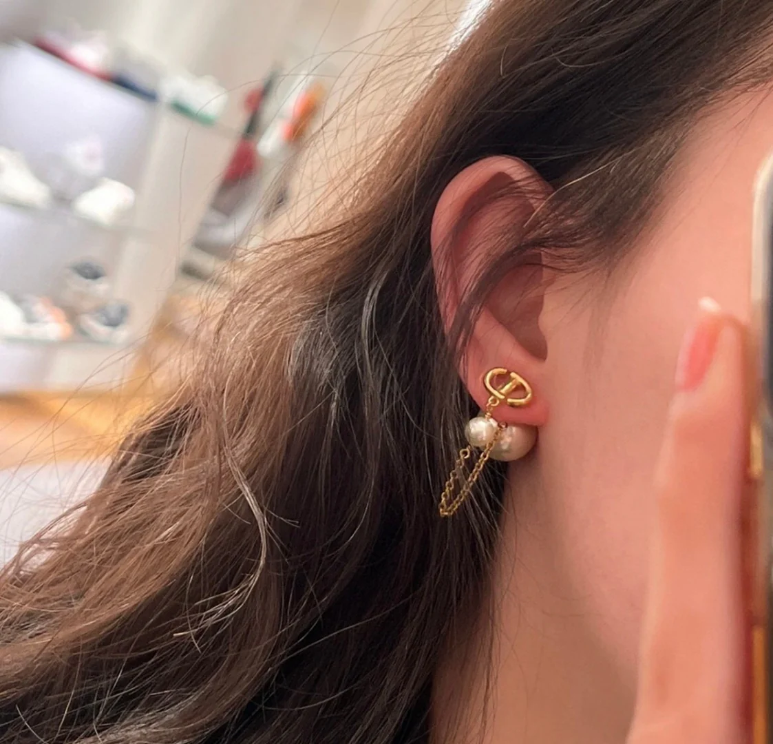 CDE227 Tribales earrings in metal and pearl - ccjewelryacc