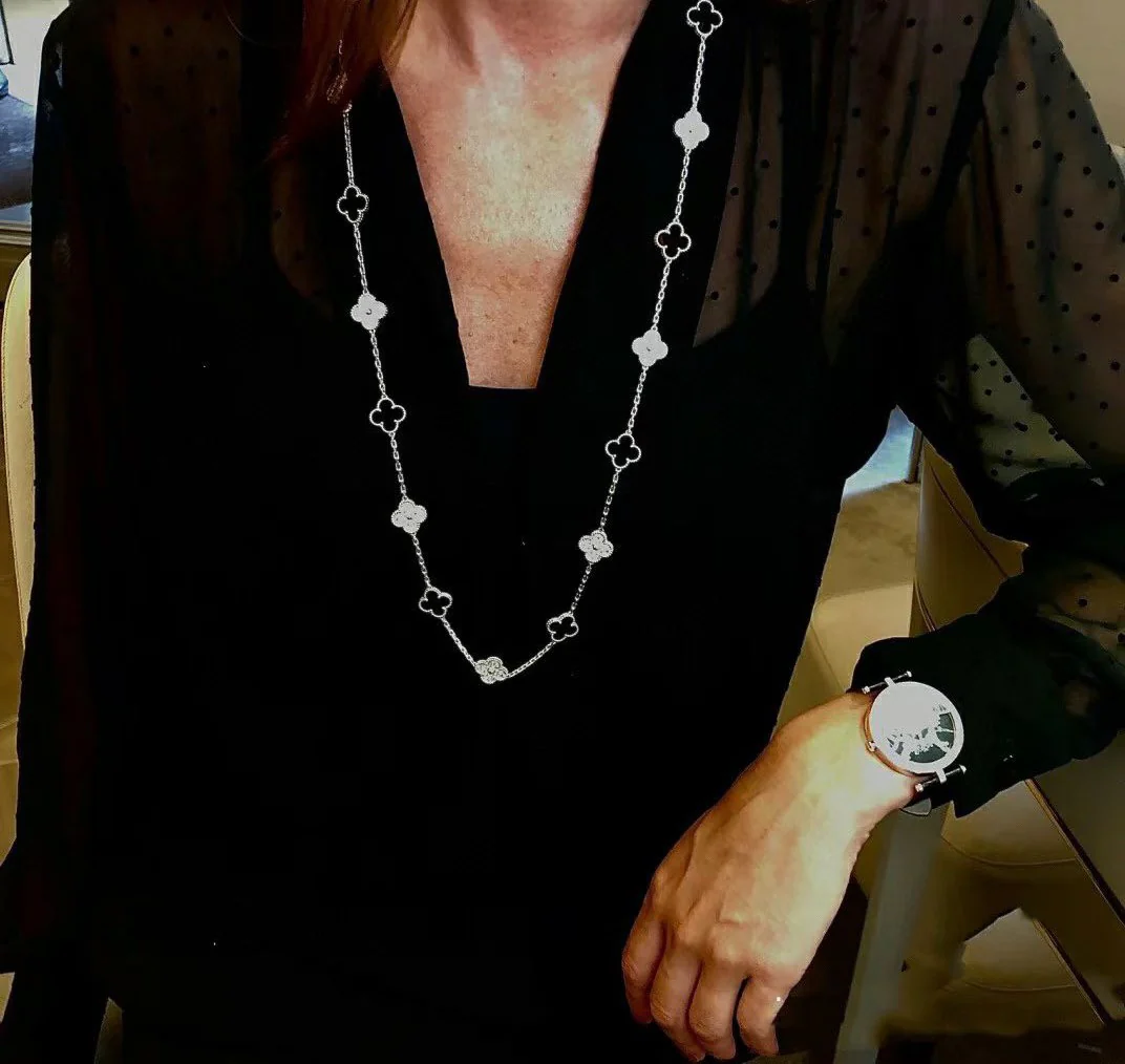 VCL005 High quality 20 clover Flower Long Sweater chain for women - ccjewelryacc