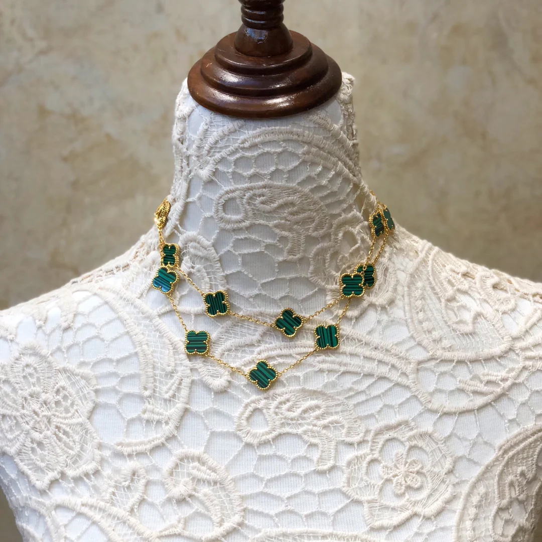 VCL012 High quality 20 clover Flower Laser Long Sweater chain for women - ccjewelryacc