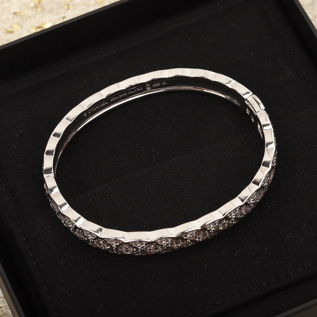 CCSS092 Full diamond S925 Silver COCO Crush Bangle Bracelet CC Bracelet - ccjewelryacc