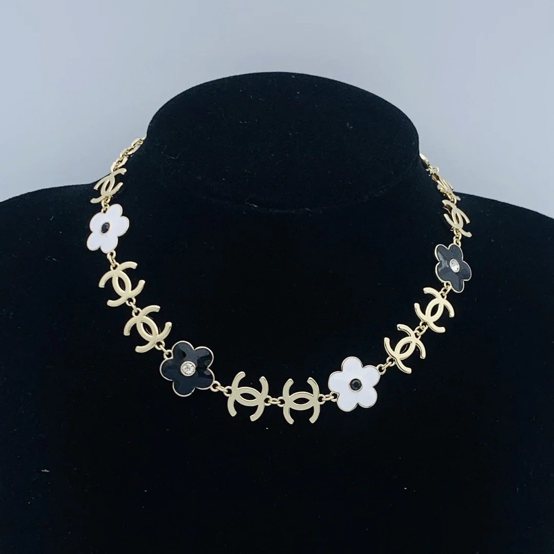 CCN241 CC flower Choker Necklace - ccjewelryacc