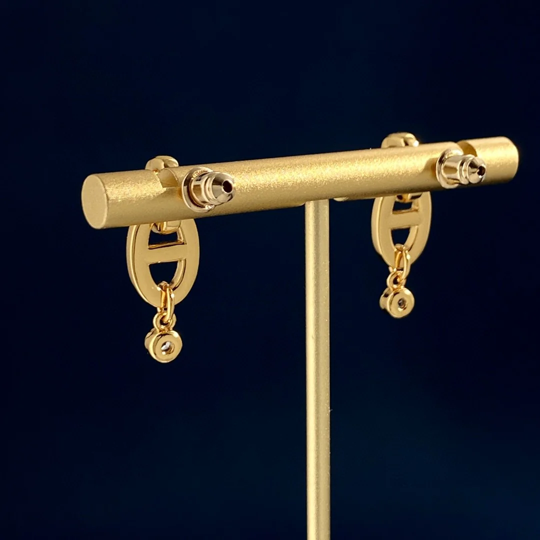 HME008  PM Chaine D'Ancre Enchainee Earrings - ccjewelryacc