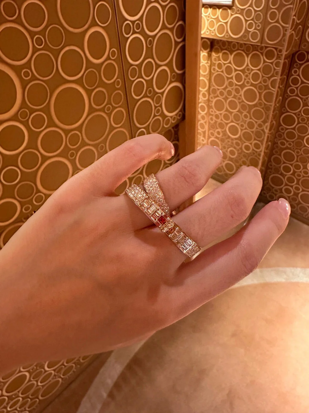 HMRS002 S925 Sterling Silver Kelly Gavroche Double rings - ccjewelryacc