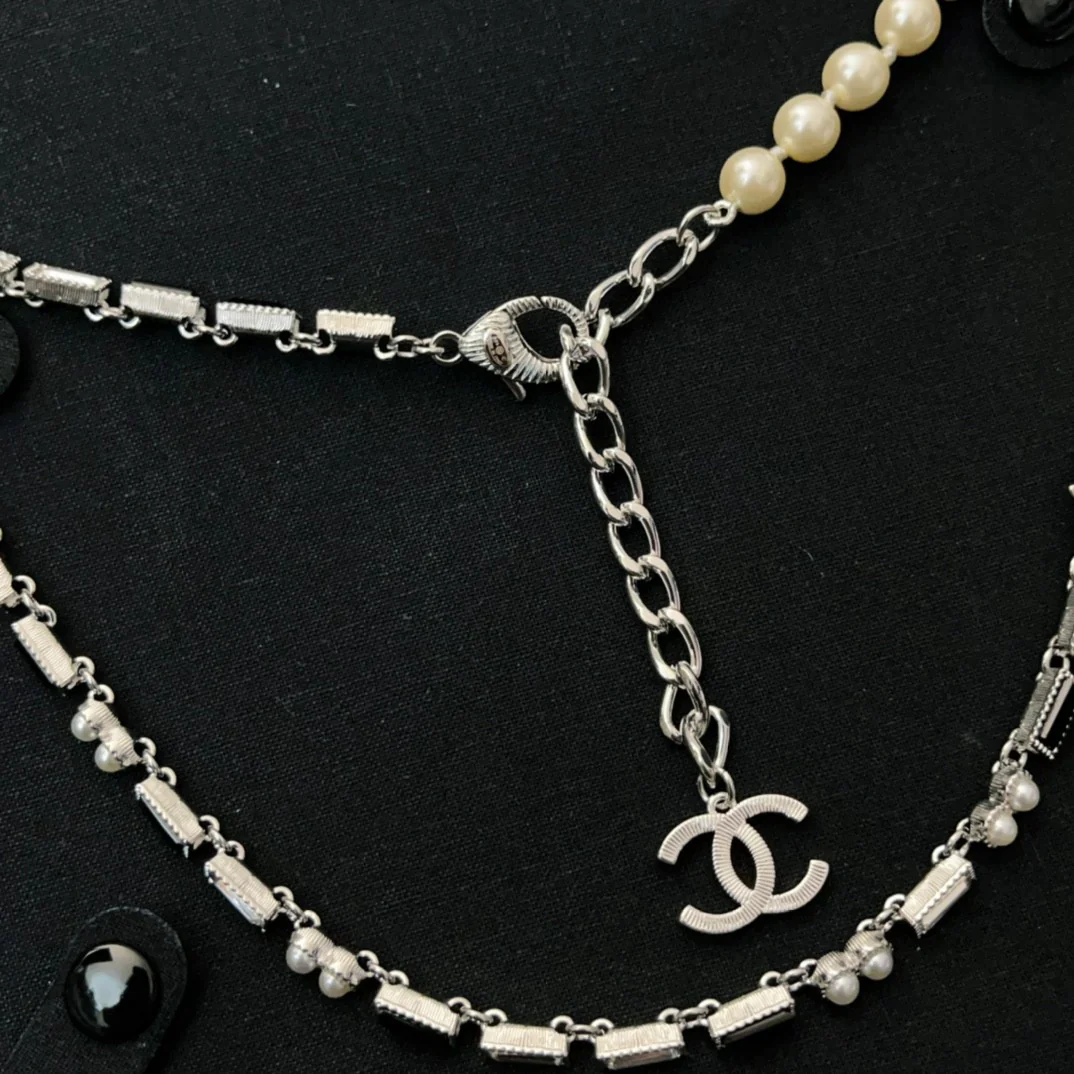 CCN003 23K CC Choker Necklace Silver Black - ccjewelryacc