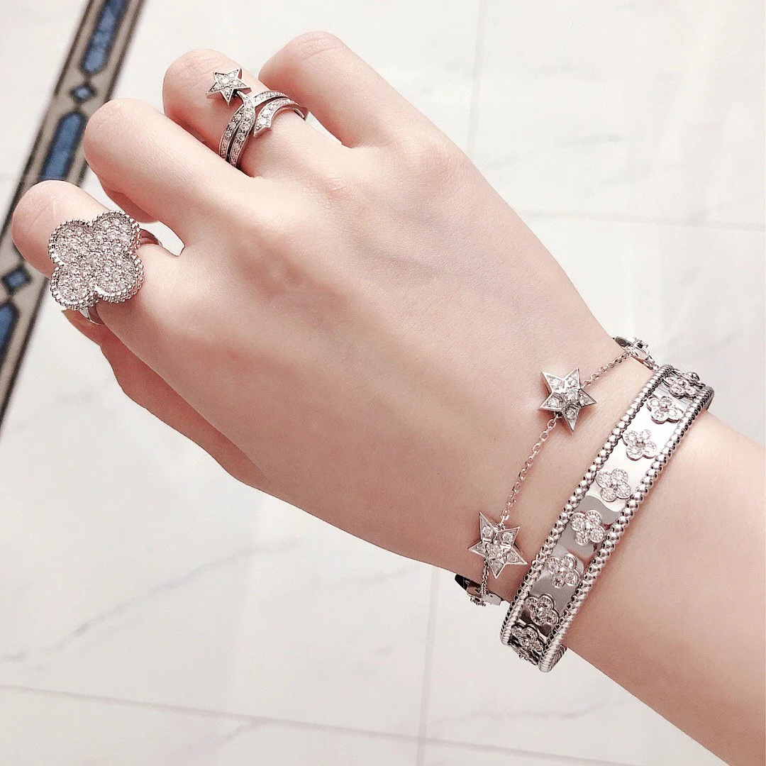 CCSS002 S925 Sterling Silver Comete Geode Bracelet cuff - ccjewelryacc