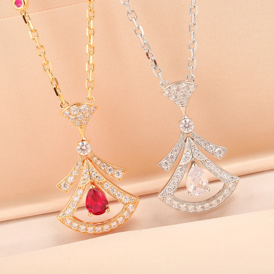 BGNS013 S925 Sterling Silver Full Diamond DIVAS'DREAM necklace - ccjewelryacc