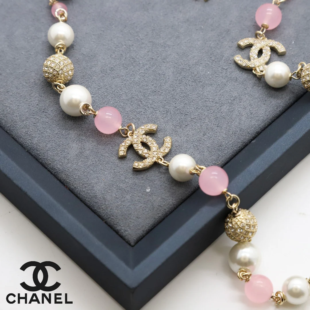 CCL020 High Quality CC Pearl Long Chain Necklace Pearl Sweater Chain - ccjewelryacc