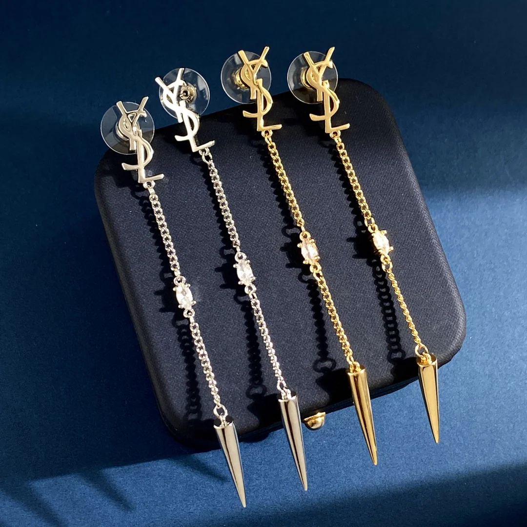 YYE018 Opyum LSY Rhinestone Spike earrings - ccjewelryacc