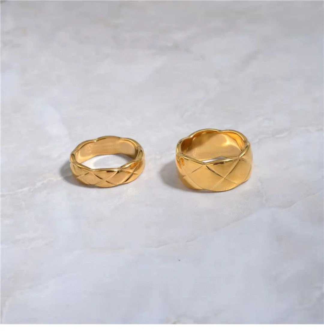 CCR8002C 11mm crush ring S925 Silver 18K Gold plating cc ring - ccjewelryacc