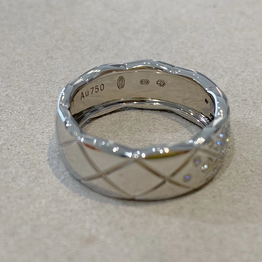 CCR8002B 7mm crush ring S925 Silver 18K Gold plating CC Ring - ccjewelryacc