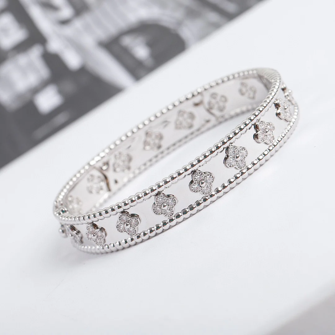 VCSV017 18K Gold/rose gold/white gold  Perlee Bangle Bracelet with diamond - ccjewelryacc