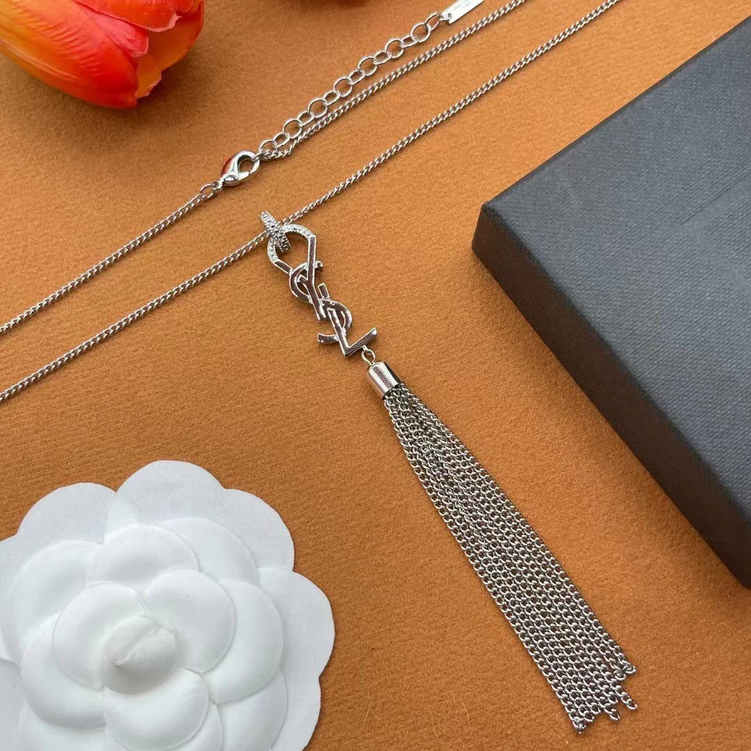 YYN003 CASSANDRE tassel necklace in metal - ccjewelryacc