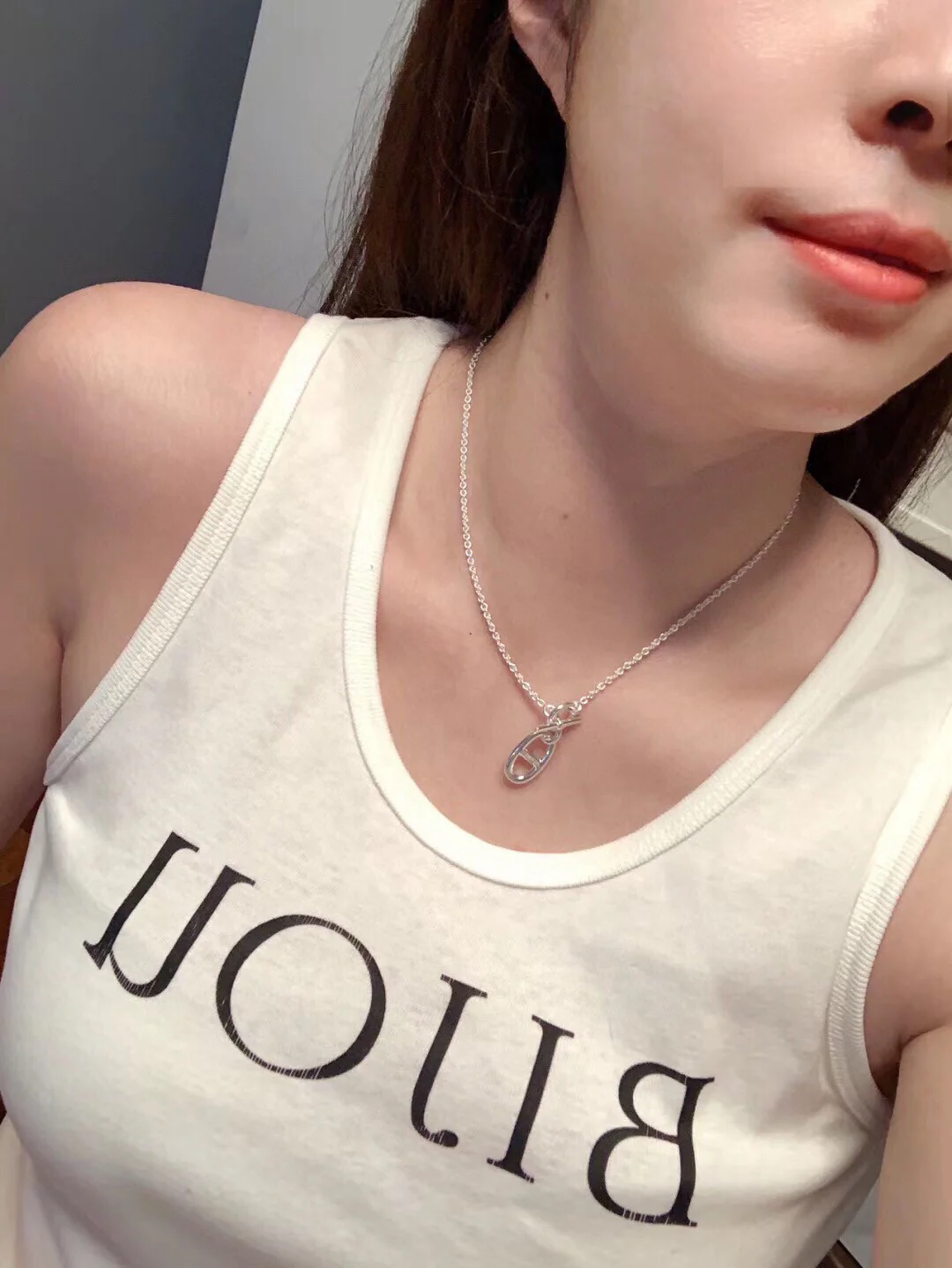 HMNS015 S925 Silver Pig nose Chaine d'ancre pendant Necklace - ccjewelryacc