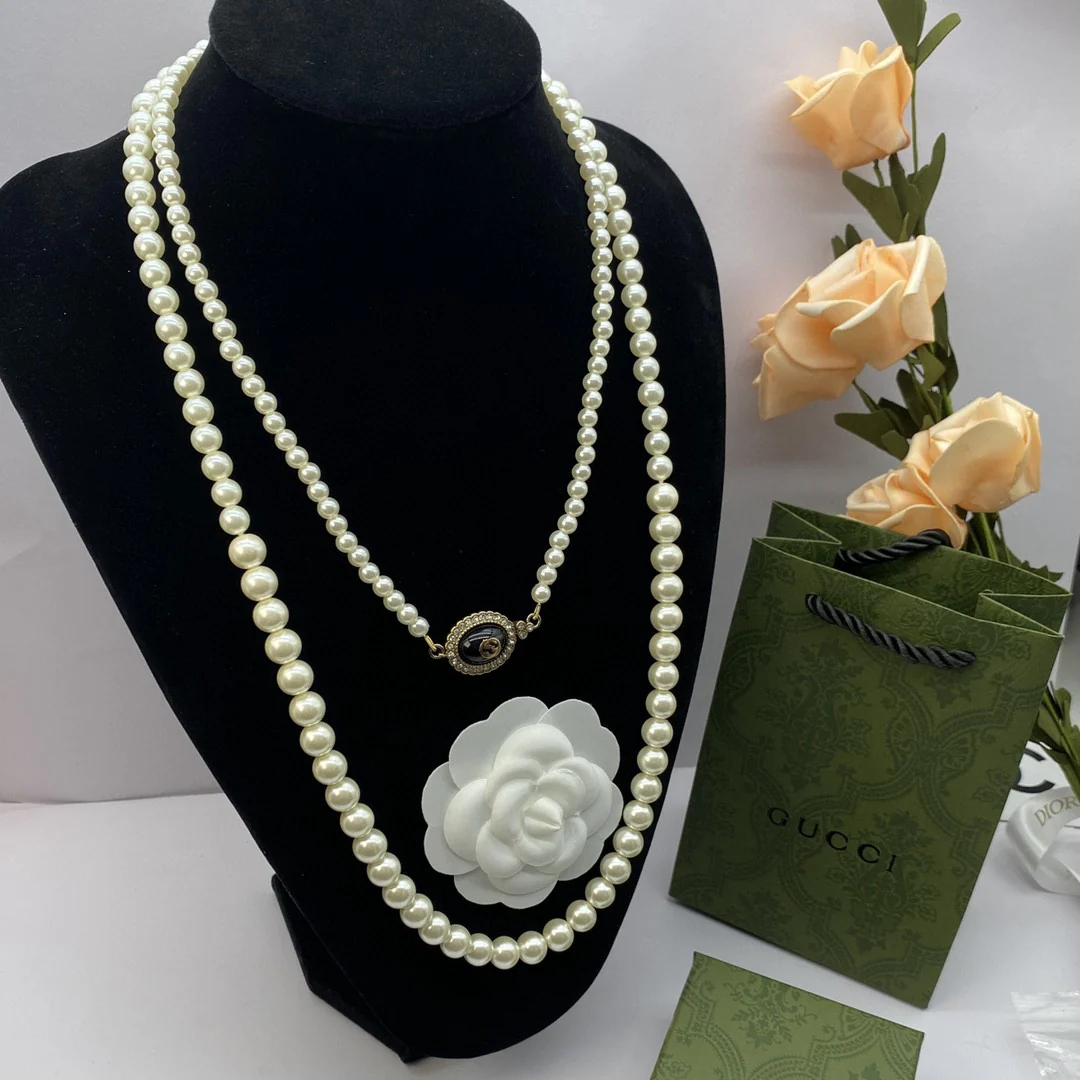 Top quality luxury designer Pearl Sweater Necklace for women GGL001B - ccfashionjewelry