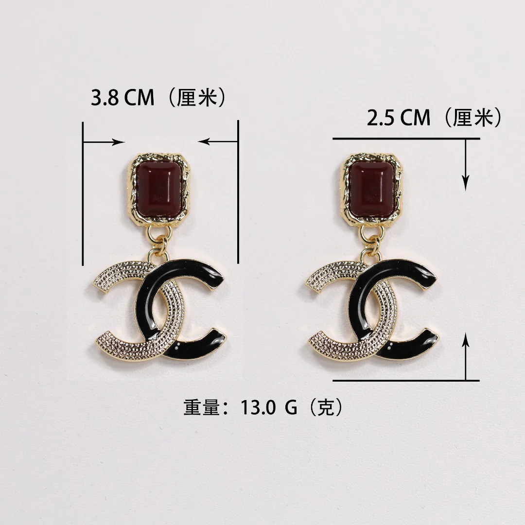 CCE380 High Quality 24P CC Double C Drop earring - ccjewelryacc