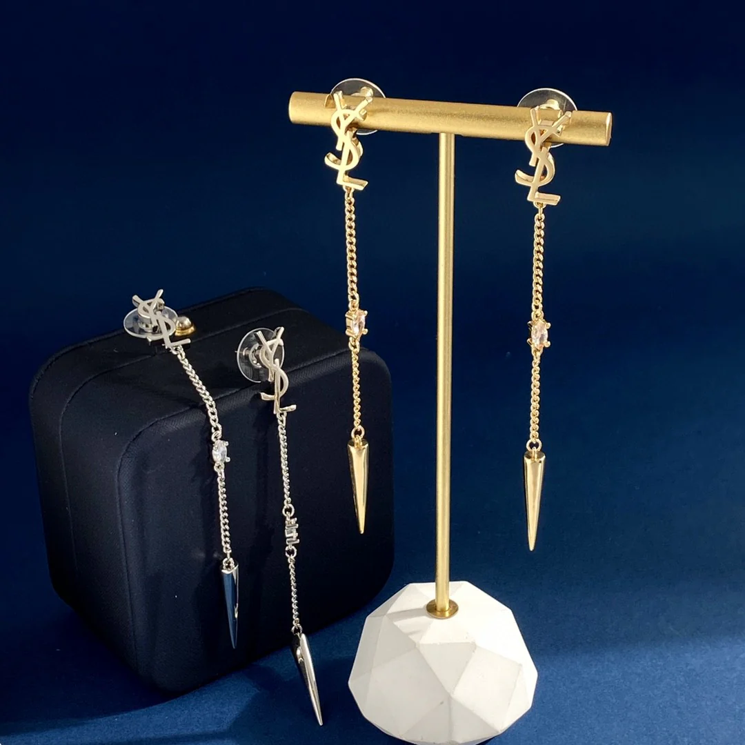 YYE018 Opyum LSY Rhinestone Spike earrings - ccjewelryacc