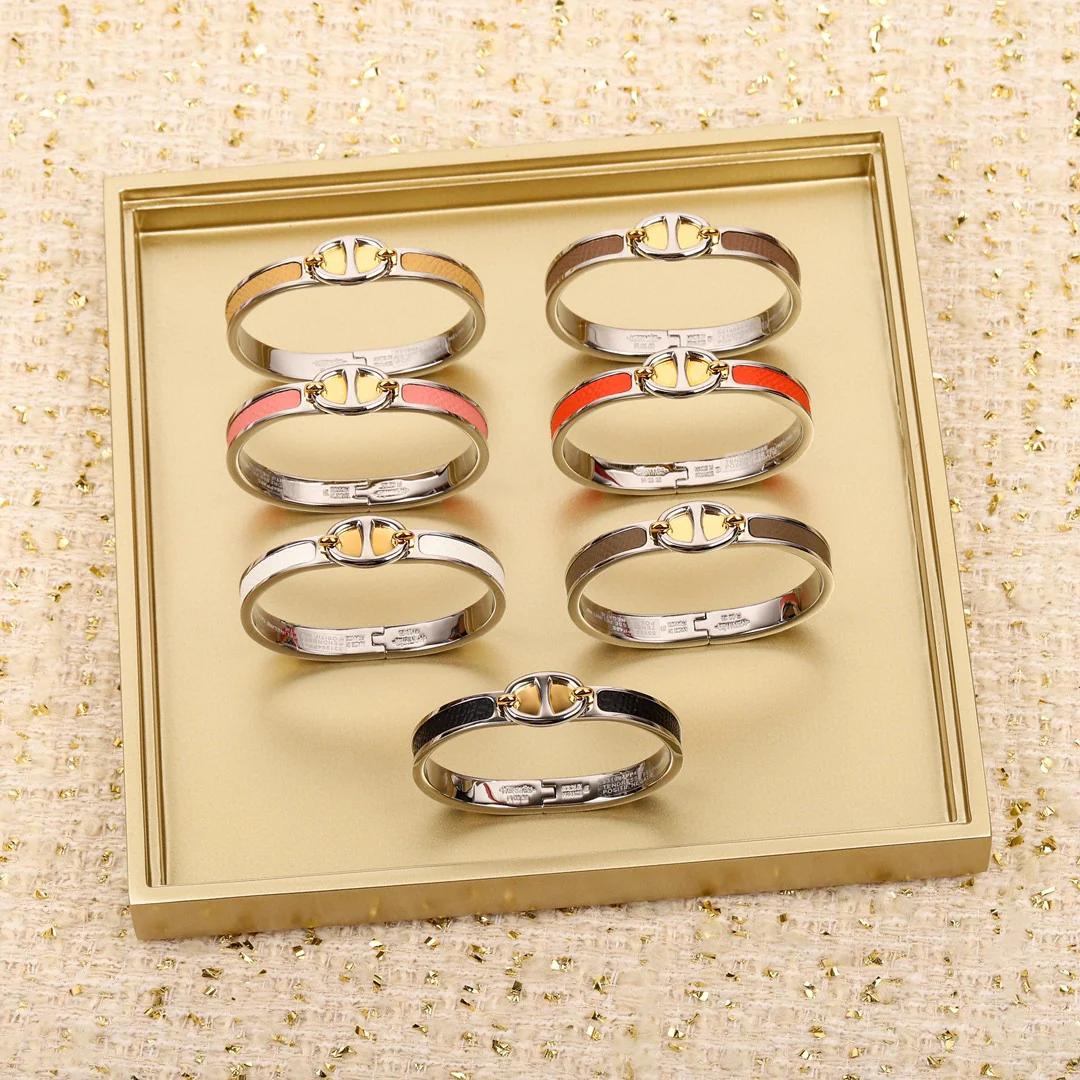 HMS014 Pig Nose Cowhide surface Bangle Bracelet - ccjewelryacc