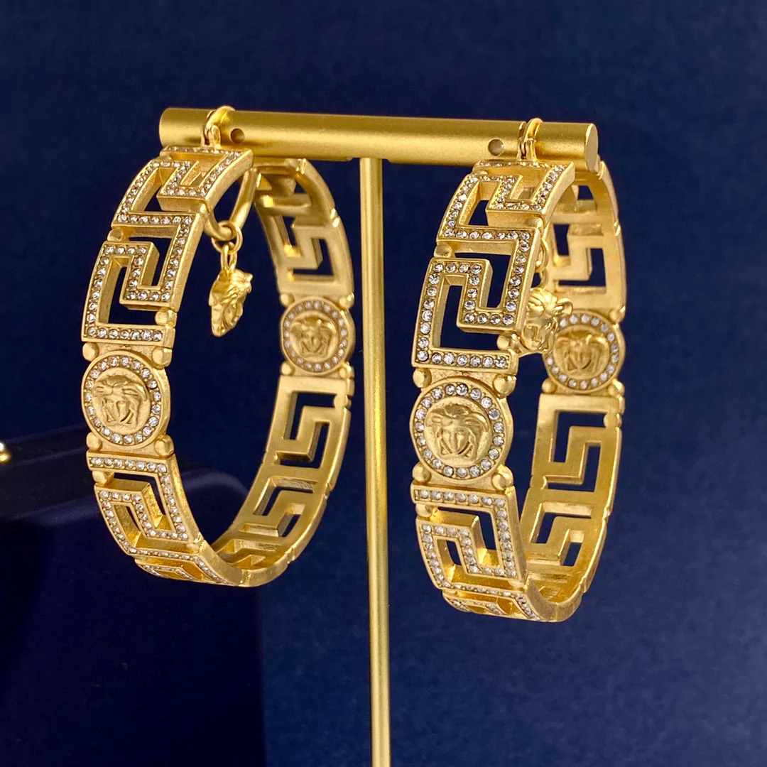 VSE019  Versace medusa hoop earrings - ccjewelryacc