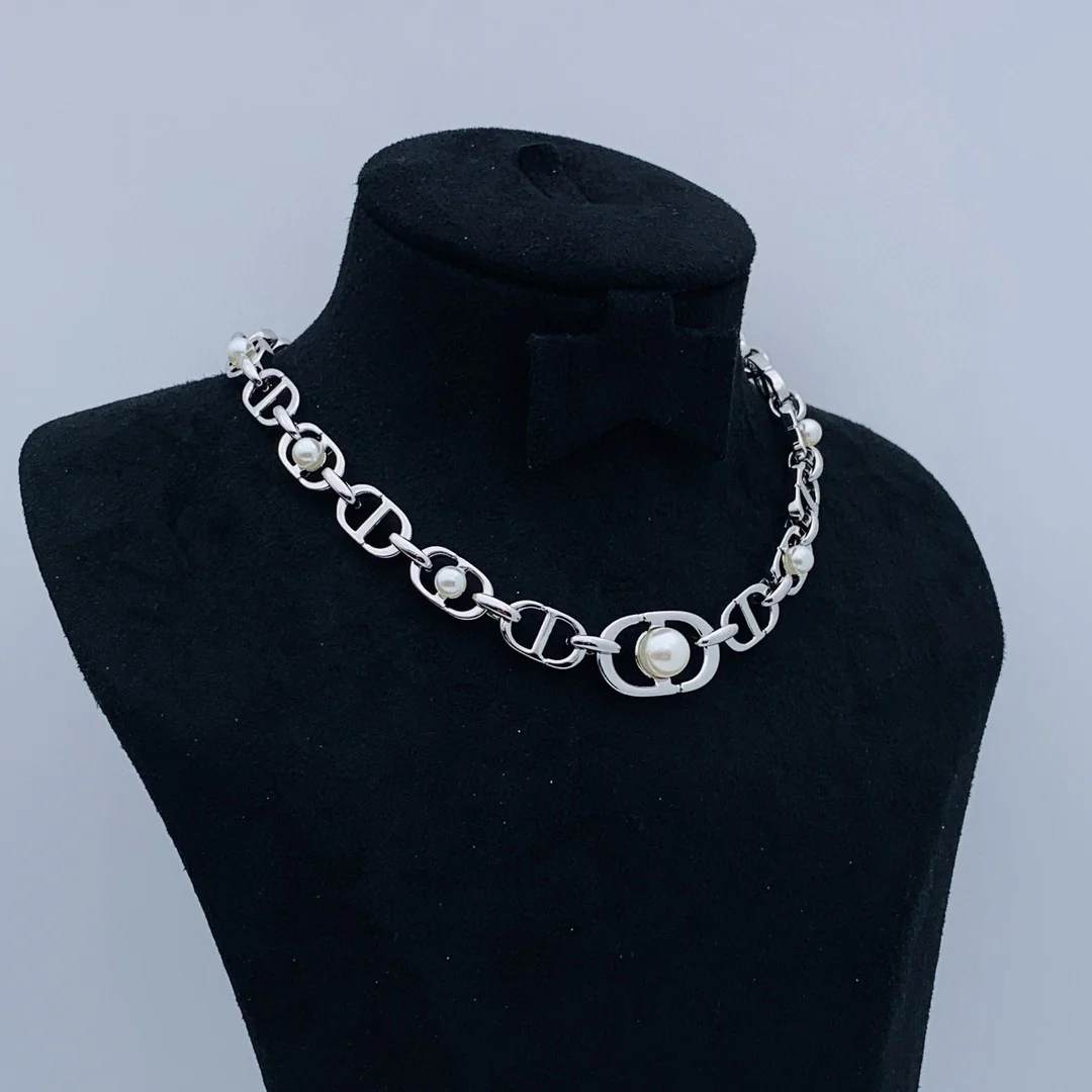 CDN147 High quality Pearl CD Choker Necklace - ccjewelryacc