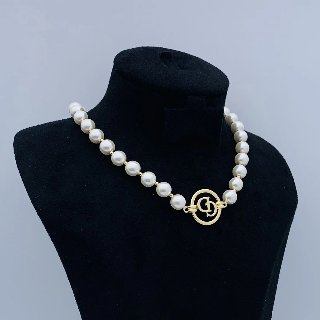 CDN154 High quality Pearl CD Choker Necklace - ccjewelryacc