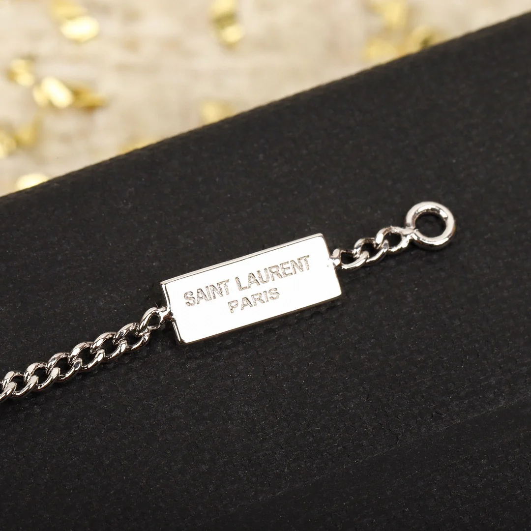 YYS012 CASSANDRE heart charm bracelet in metal and rhinestone - ccjewelryacc