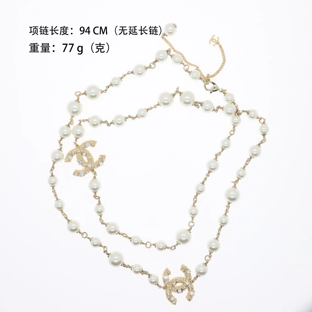 CCL040 High Quality Luxury Designer Pearl Sweater Chain - ccjewelryacc