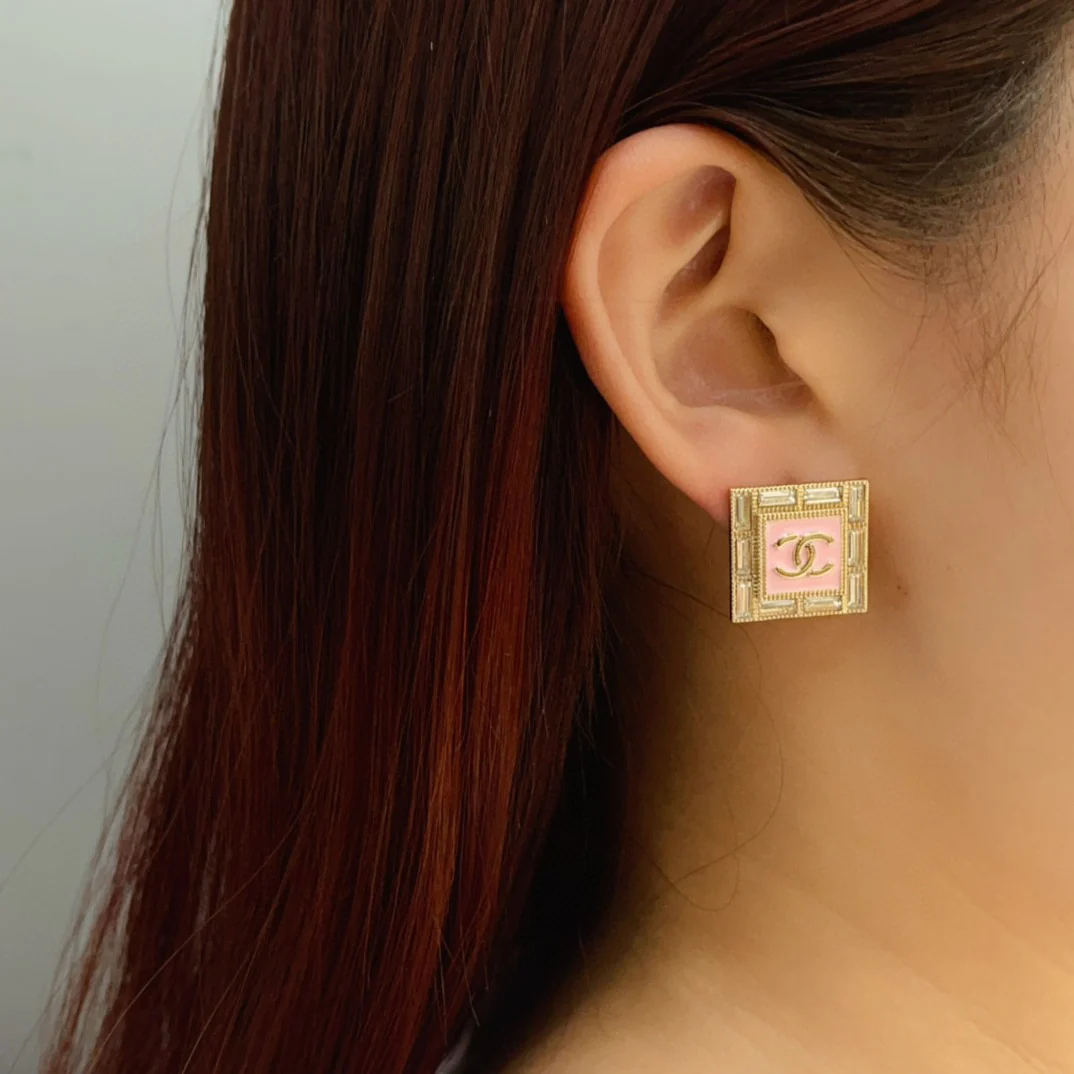 CCE146 Square CC logo earring - ccjewelryacc