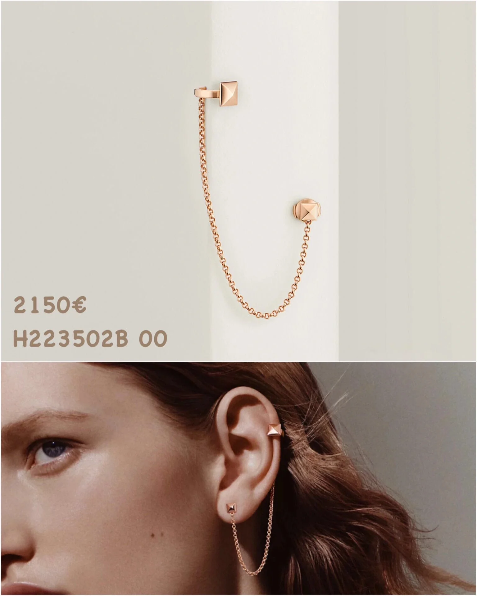 HMES010 S925 Silver Clou d'H right single ear climber earring - ccjewelryacc