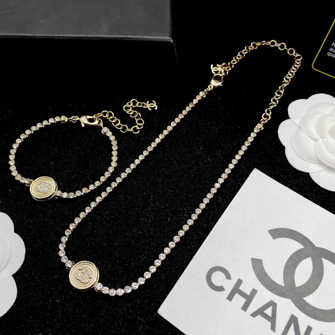 CCN177G High quality CC Jewelry set CC Choker necklace cc bracelet - ccfashionjewelry