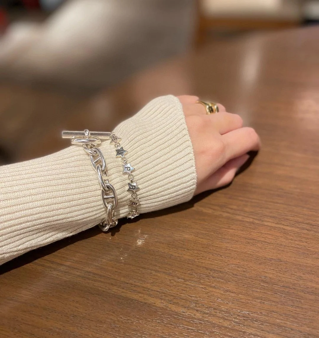 HMSS008 S925 Sterling Sliver Chaine d'ancre bracelet, large model - ccjewelryacc