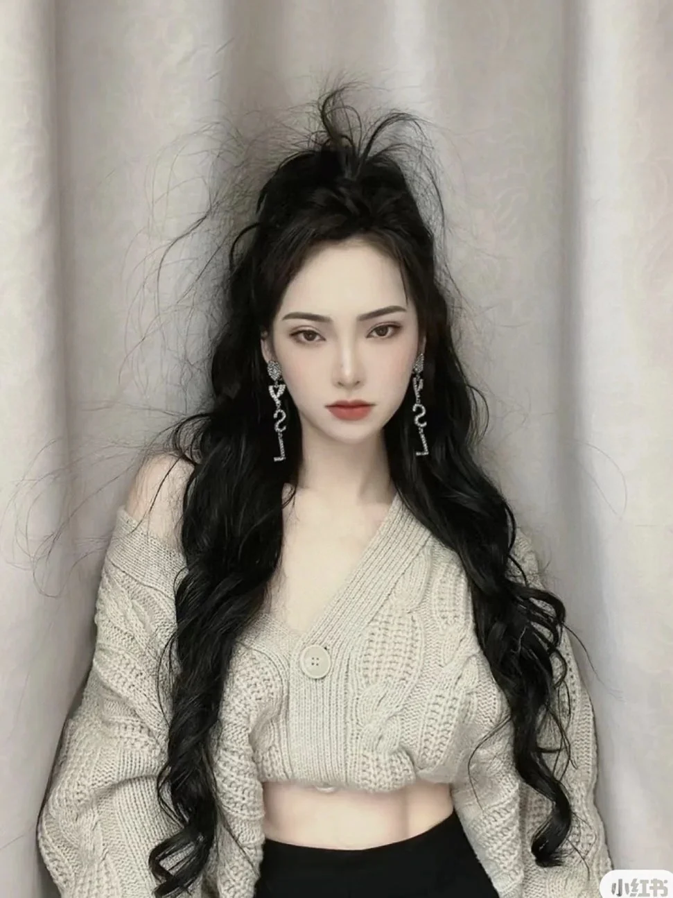 YYE004 YVES Opyum heart earrings clip in metal and crystal - ccjewelryacc