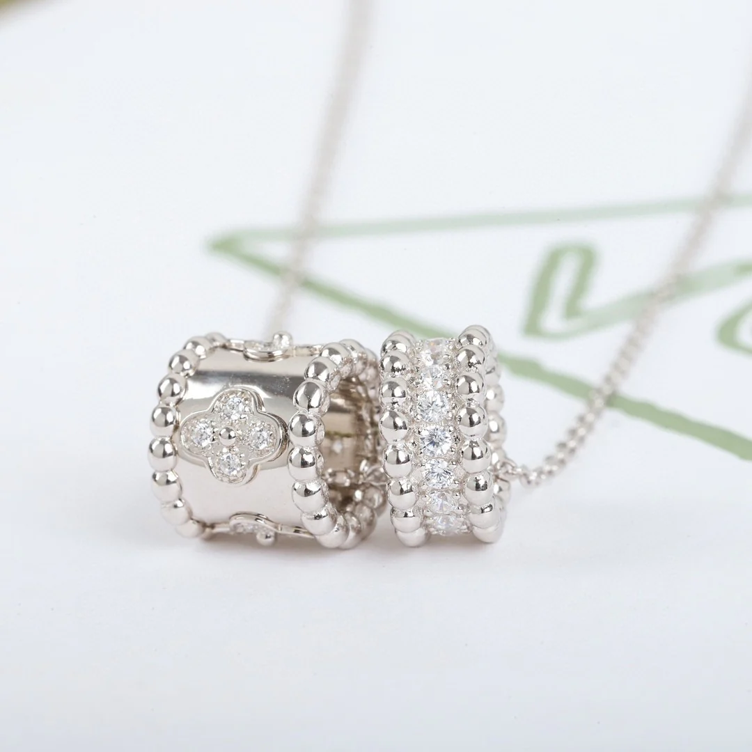 VCNS042 18k white gold/rose gold Perlee Pendant Necklace - ccjewelryacc