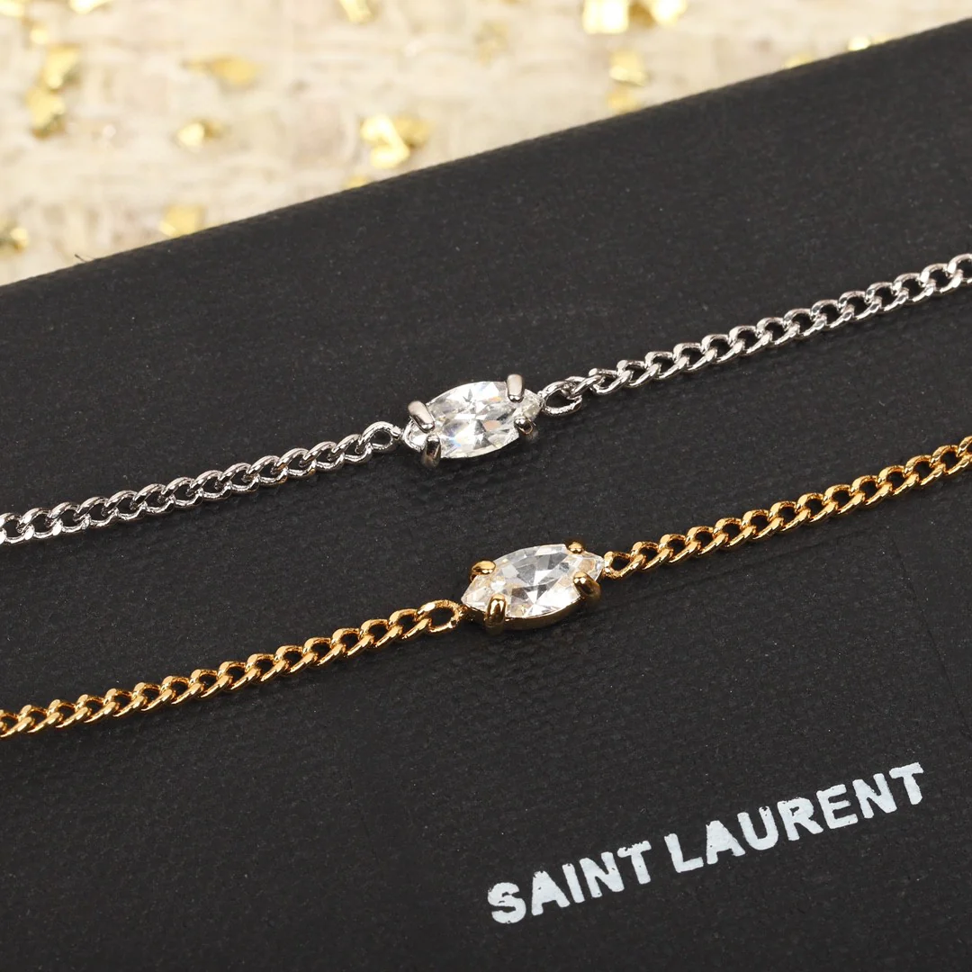 YYS012 CASSANDRE heart charm bracelet in metal and rhinestone - ccjewelryacc