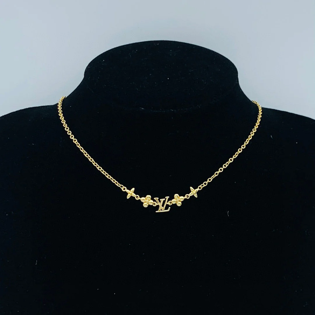 LVN068 Designer Monogram Blade Diamond Necklace For Men - ccjewelryacc