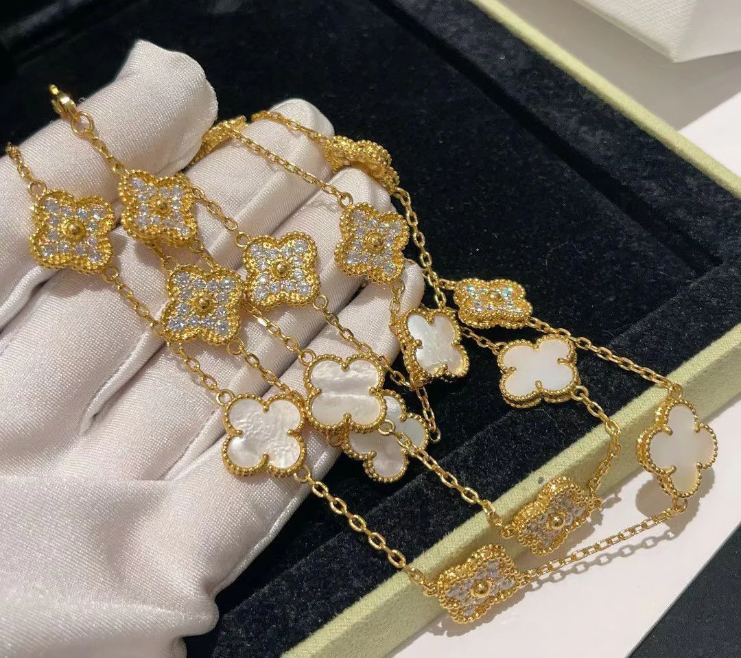 VCL007 High quality 20 clover Flower Long Sweater chain for women - ccjewelryacc