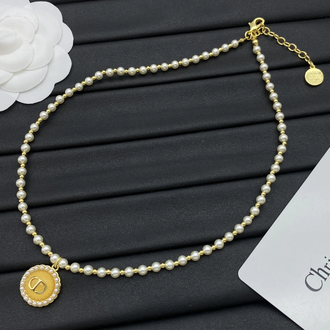 CDN313  High Quality Designer CD Pearl Necklace for Women - ccjewelryacc