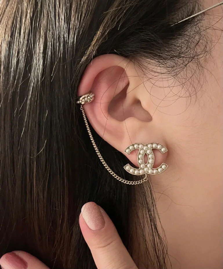 CCE489 Top Quality CC Stud earring With clip (1pcs) - ccjewelryacc