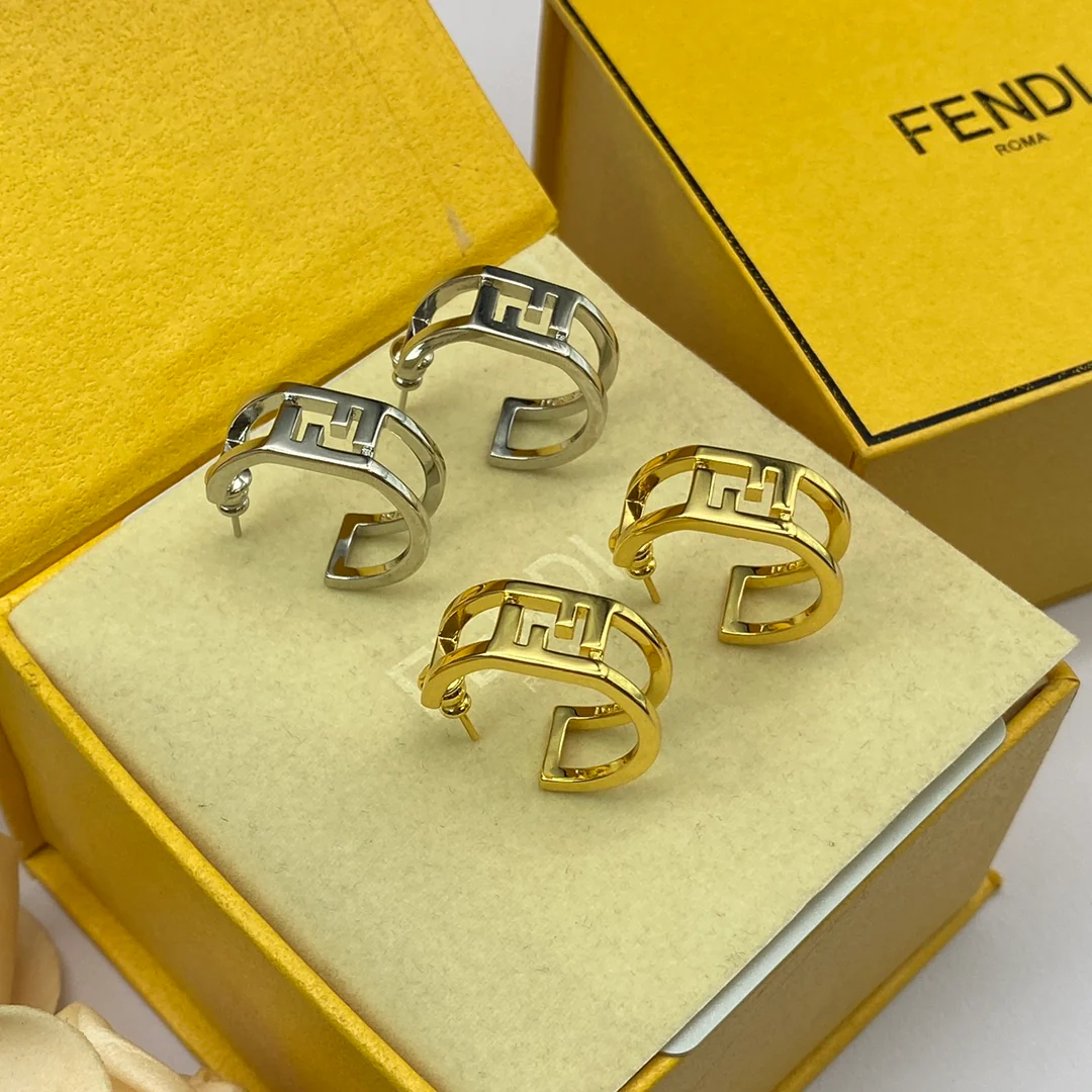 FDE062 Fendi hoop earrings - ccjewelryacc