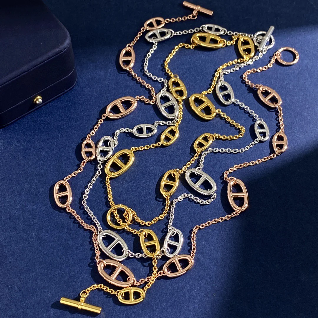 HMN005 80cm Chaine d'ancre Enchainee necklace - ccjewelryacc