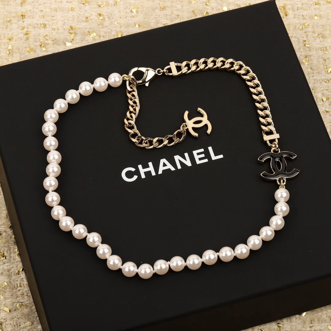CCN020 CC Pearl Choker Necklace - ccjewelryacc
