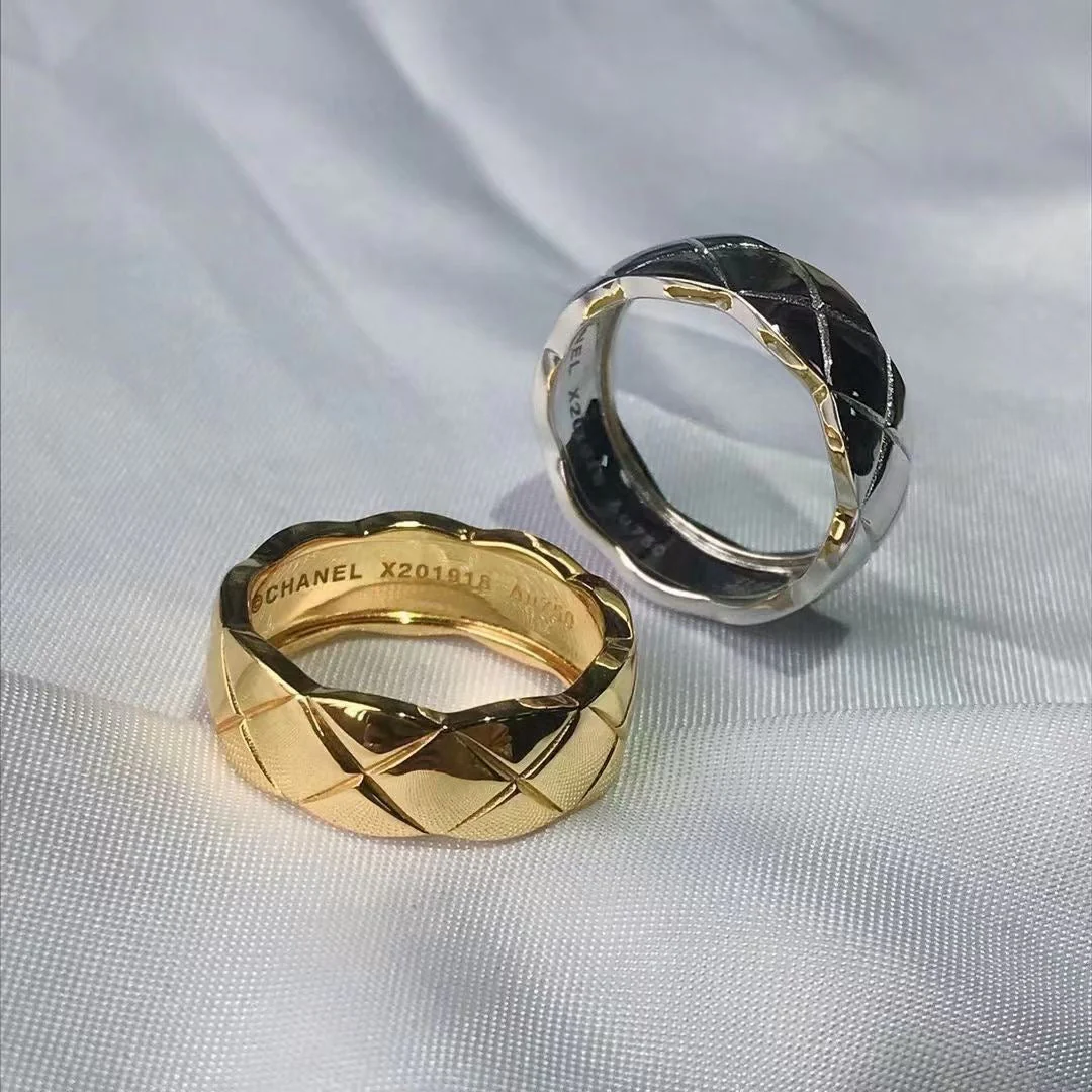 CCR8002B 7mm crush ring S925 Silver 18K Gold plating CC Ring - ccjewelryacc