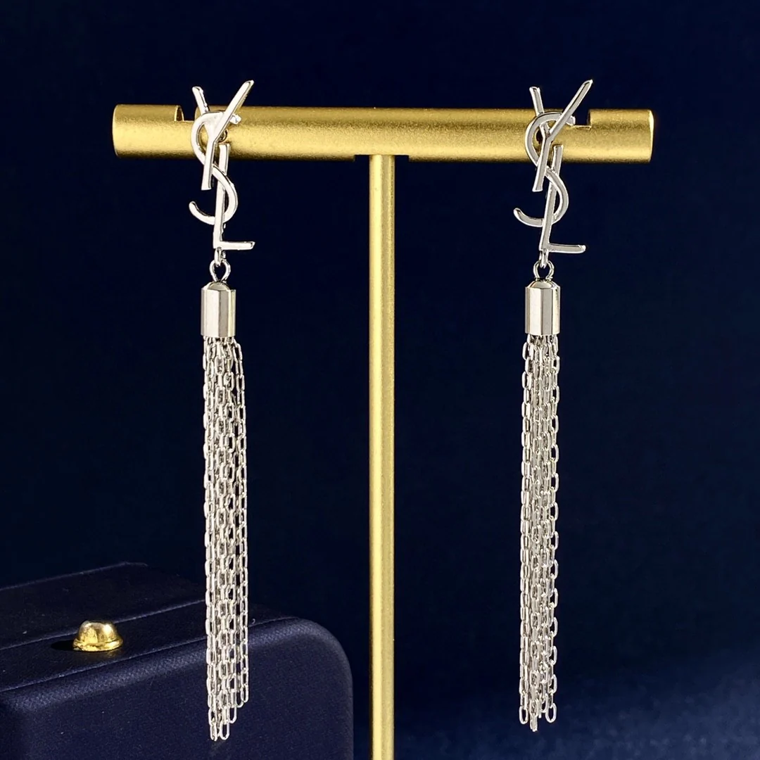 YYE005 YVES Monogram Tassel Earrings - ccjewelryacc