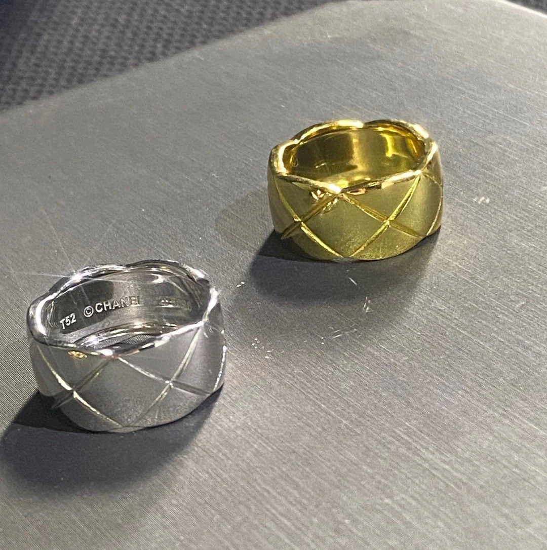 CCR8002C 11mm crush ring S925 Silver 18K Gold plating cc ring - ccjewelryacc