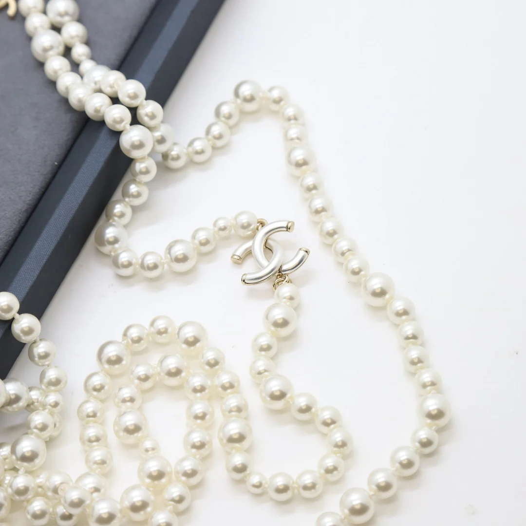 CCL007 High quality CC Pearl Long Chain Necklace Pearl sweater chain - ccjewelryacc