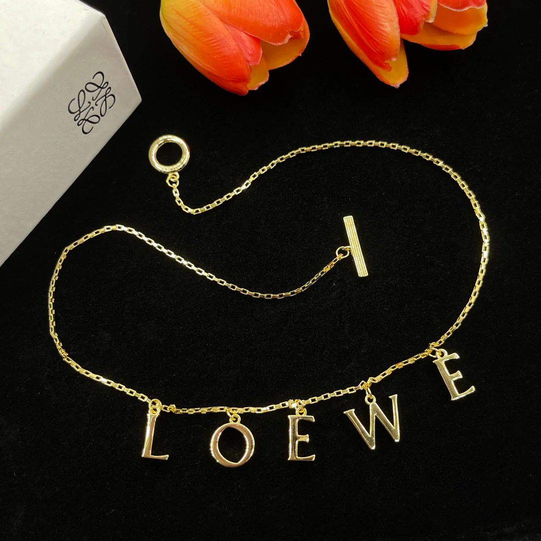 LWN005 Loewi Anagram Letter charms Necklace - ccjewelryacc