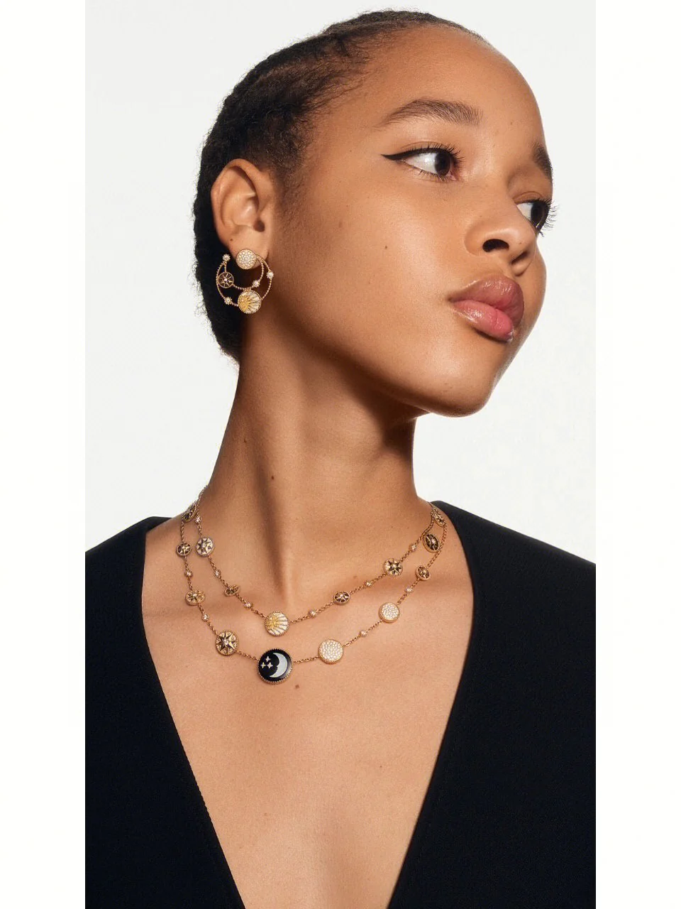 CDEV005 18K Gold Dior ROSE DES VENTS earrings - ccjewelryacc